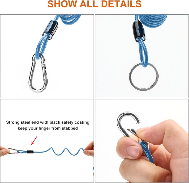 Rnigs Trailer Breakaway Switch, 6ft Breakaway Coiled Cable with Electric Brake or RV Towing Trailer（Blue） - Image 2